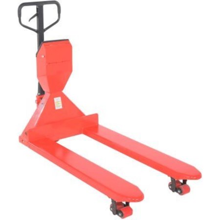 VESTIL Low Profile Pallet Truck W/ Scale, 61-11/16inL x 20inW, 5000 lb. Capacity PM-2048-SCL-LP-SS